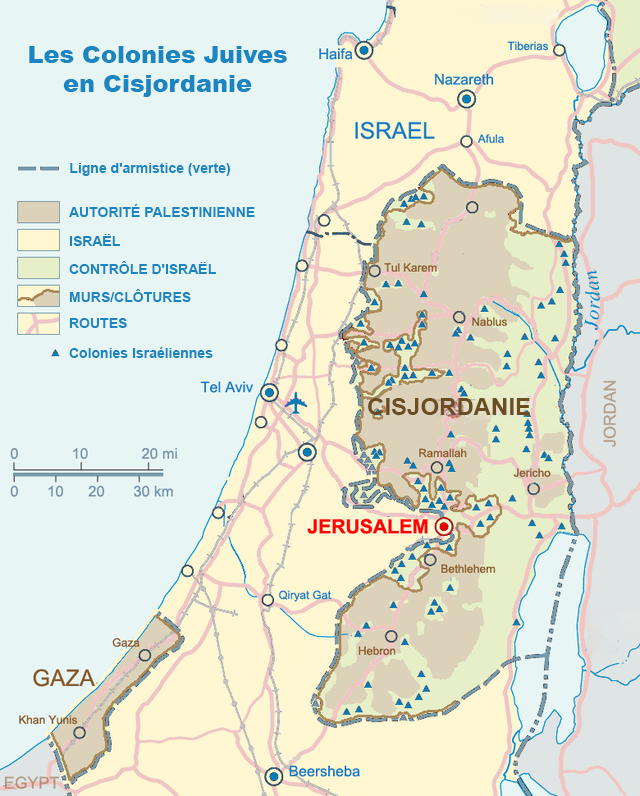 Les Colonies israéliennes en Cisjordanie